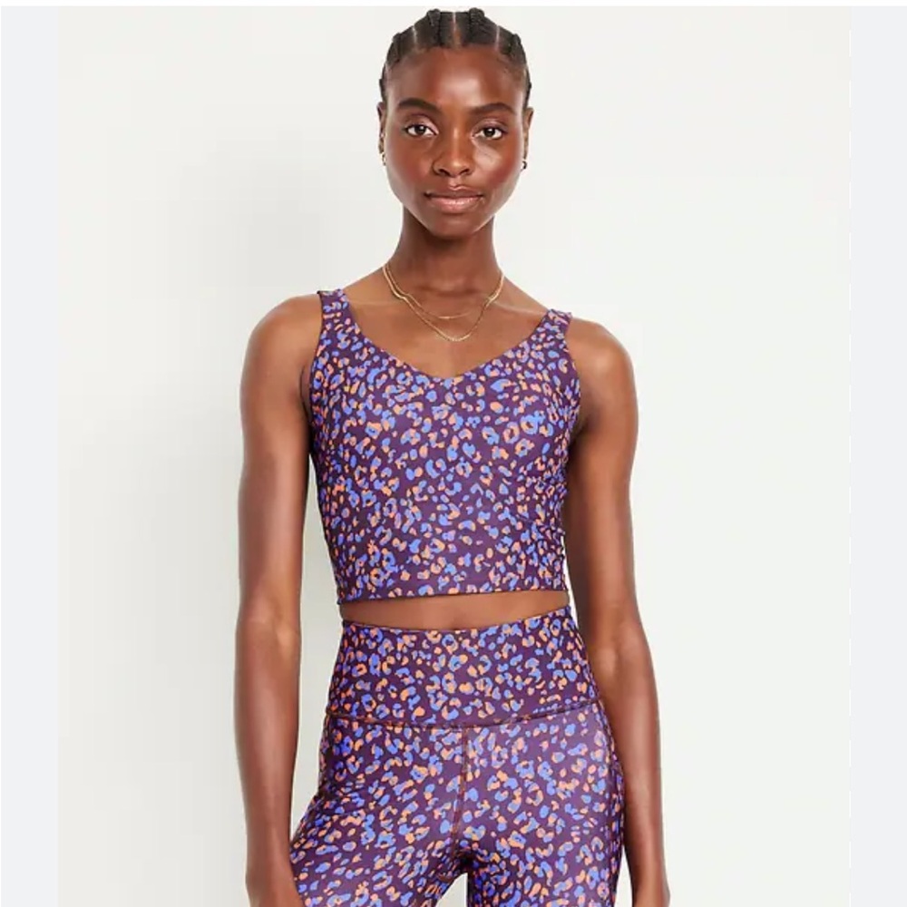 Old Navy Purple Leopard Sports Bra